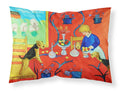 Airedale Terrier with lady in the kitchen Standard Pillowcase Lightweight Super Soft Easy Care Decorative Artwork Pillowcase, Standard