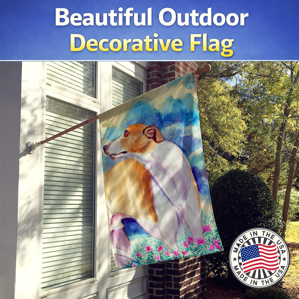 Whippet House Flag 28x40 Porch Sleeve Pole Decorative Outside Yard Banner Artwork Wall Hanging, Polyester
