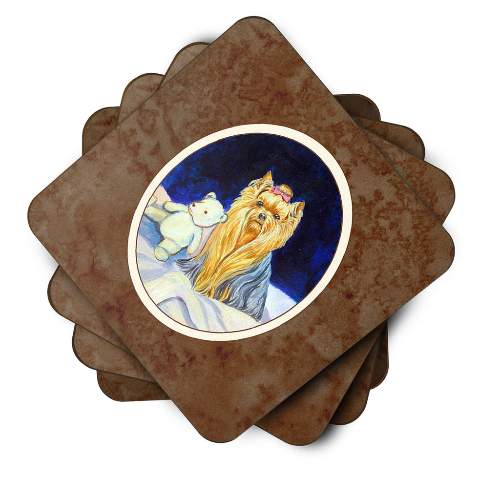 Yorkie Foam Coasters Set of 4 Cup Coasters for Indoor Outdoor, Tabletop Protection, Anti Slip, Mouse pad Material
