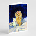 Yorkie Greeting Cards Pack of 8 Blank Cards with Envelopes Whimsical A7 Size 5x7