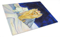 Yorkie Cutting Board Tempered Glass Kitchen Cutting Surface, Heat Resistant Chopping, Non-Slip Feet, Food Prep & Serving