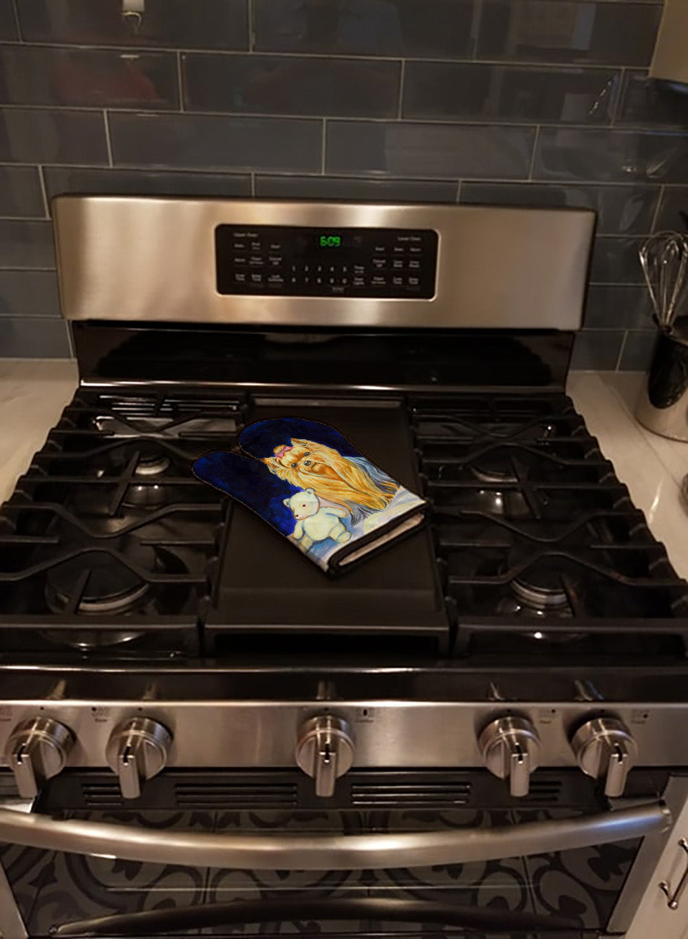 Yorkie Oven Mitt Heat Resistant Thick Oven Mitt for Hot Pans and Oven, Kitchen Mitt Protect Hands, Cooking Baking Glove