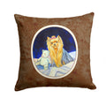 Yorkie Decorative Throw Pillow 14x14 Indoor Outdoor Accent Cushion, Fabric Cover with Insert for Sofa, Bed, Porch & Living Room