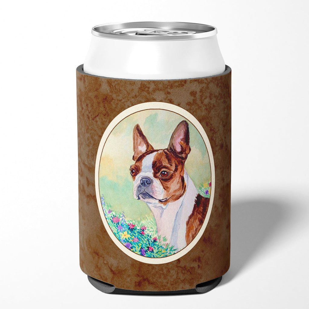 Red and White Boston Terrier Can or Bottle Hugger Cooler Sleeve for Standard 12 oz Cans, Insulated Foam Beer & Soda Can Hugger Reusable