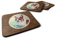 Red and White Boston Terrier Foam Coasters Set of 4 Cup Coasters for Indoor Outdoor, Tabletop Protection, Anti Slip, Mouse pad Material
