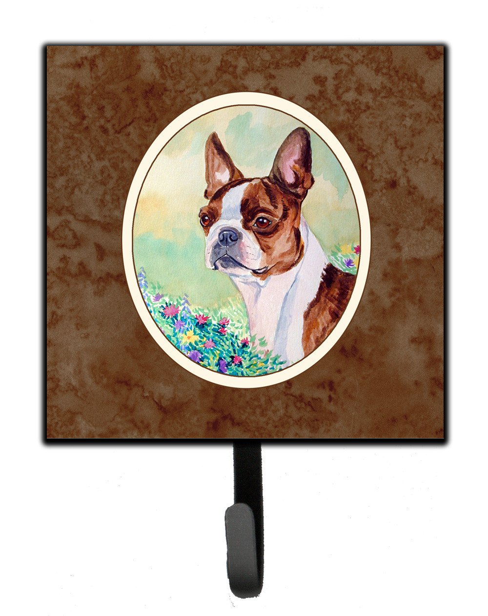 Red and White Boston Terrier Leash or Key Holder Wall Hooks, Key Hooks Holder, Coat Rack Wall Mount, Coat Hooks, Hooks for Hanging Keys, Towels, Aprons, Leashes