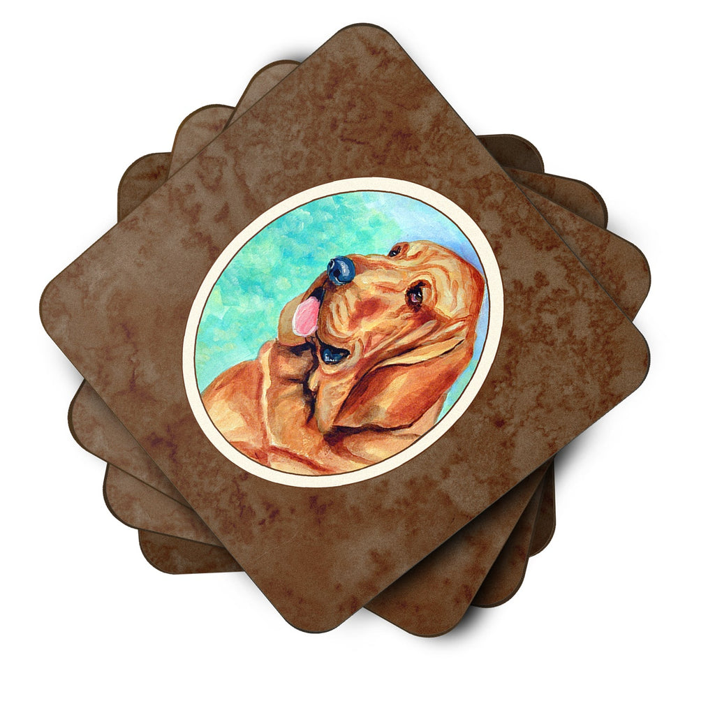 Bloodhound Foam Coasters Set of 4 Cup Coasters for Indoor Outdoor, Tabletop Protection, Anti Slip, Mouse pad Material