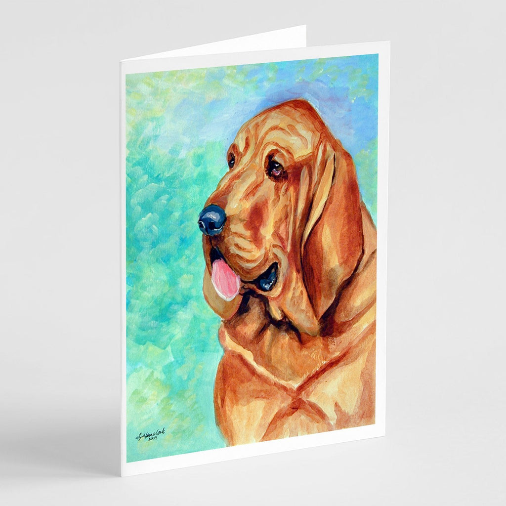 Bloodhound Greeting Cards Pack of 8 Blank Cards with Envelopes Whimsical A7 Size 5x7