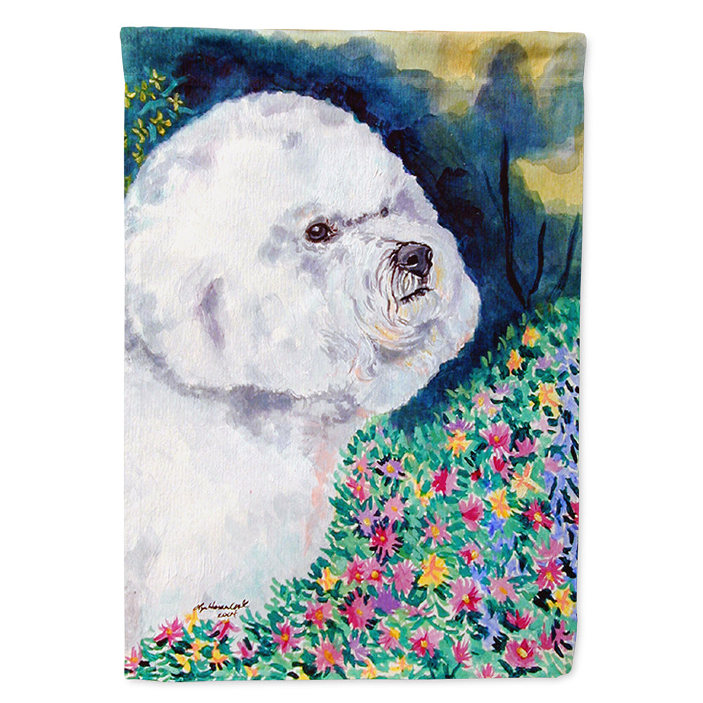 Bichon Frise House Flag 28x40 Porch Sleeve Pole Decorative Outside Yard Banner Artwork Wall Hanging, Polyester