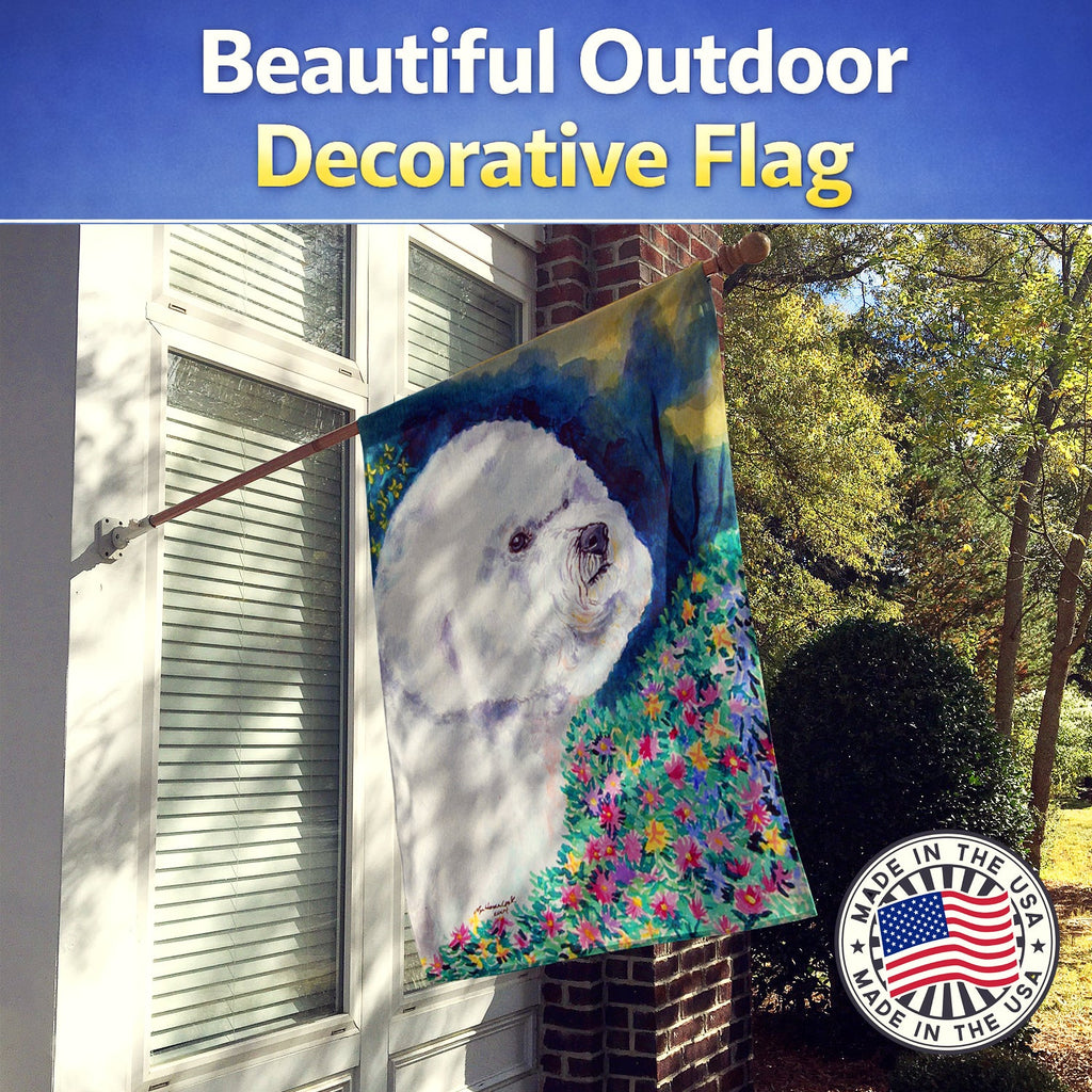 Bichon Frise House Flag 28x40 Porch Sleeve Pole Decorative Outside Yard Banner Artwork Wall Hanging, Polyester