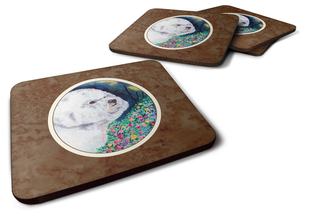 Bichon Frise Foam Coasters Set of 4 Cup Coasters for Indoor Outdoor, Tabletop Protection, Anti Slip, Mouse pad Material