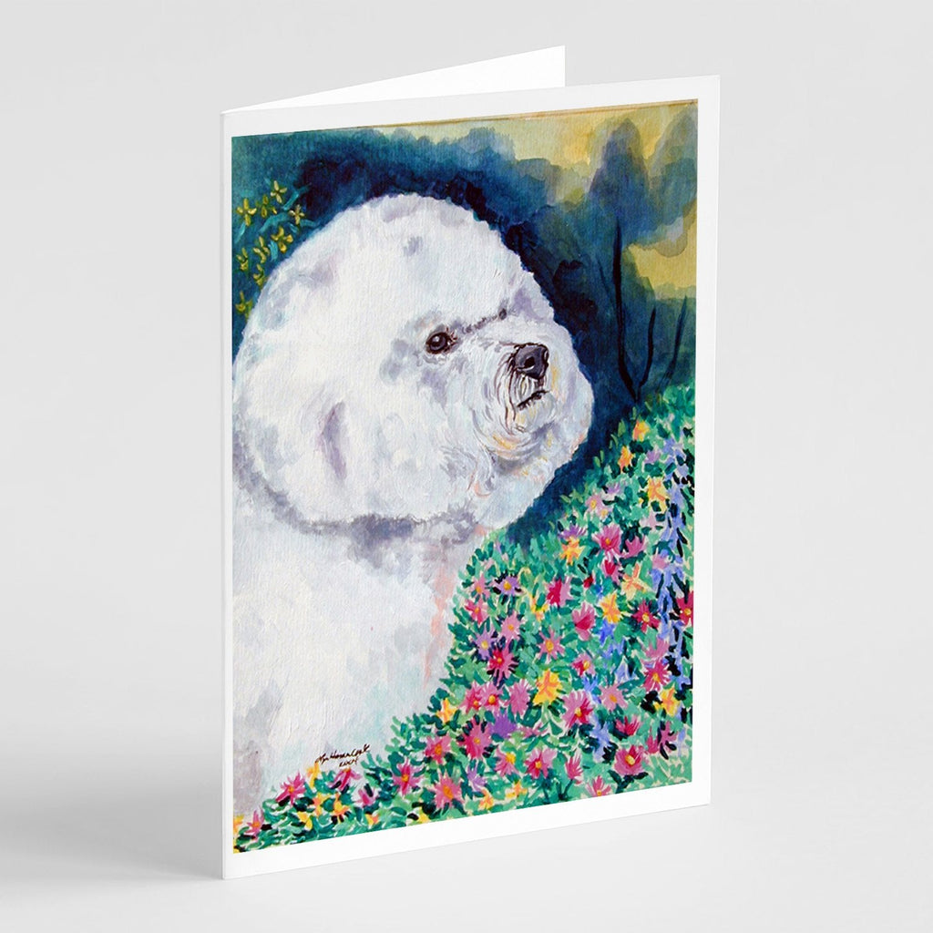 Bichon Frise Greeting Cards Pack of 8 Blank Cards with Envelopes Whimsical A7 Size 5x7