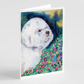 Bichon Frise Greeting Cards Pack of 8 Blank Cards with Envelopes Whimsical A7 Size 5x7