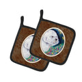 Bichon Frise Pot Holder Set of 2 Heat Resistant Quilted Hot Pads 7.5 x 7.5 Inch, Insulated Kitchen Trivets for Cooking & Baking