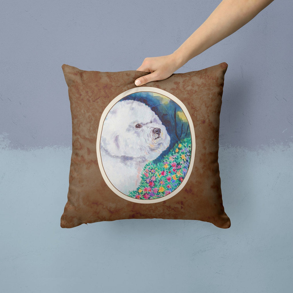Bichon Frise Decorative Throw Pillow 14x14 Indoor Outdoor Accent Cushion, Fabric Cover with Insert for Sofa, Bed, Porch & Living Room