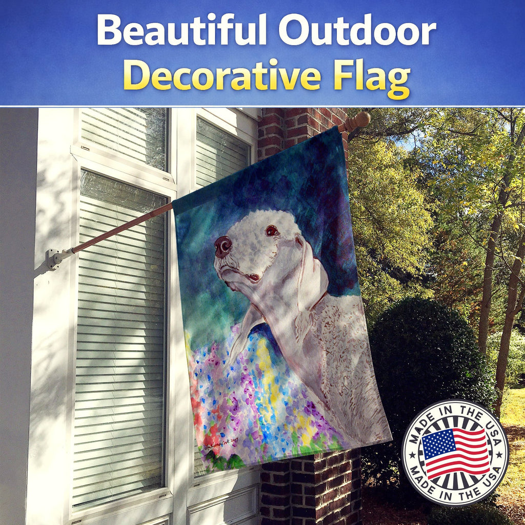 Bedlington Terrier House Flag 28x40 Porch Sleeve Pole Decorative Outside Yard Banner Artwork Wall Hanging, Polyester