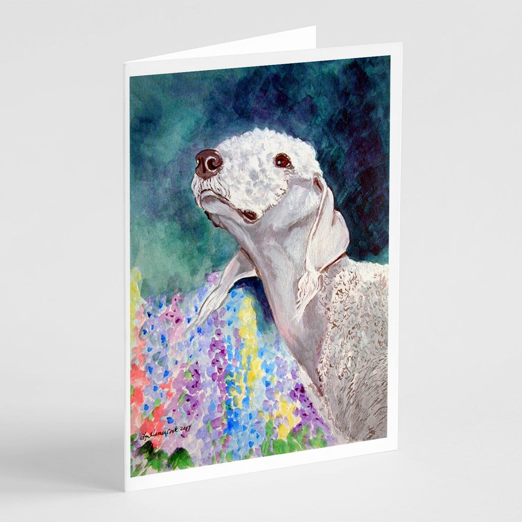 Bedlington Terrier Greeting Cards Pack of 8 Blank Cards with Envelopes Whimsical A7 Size 5x7