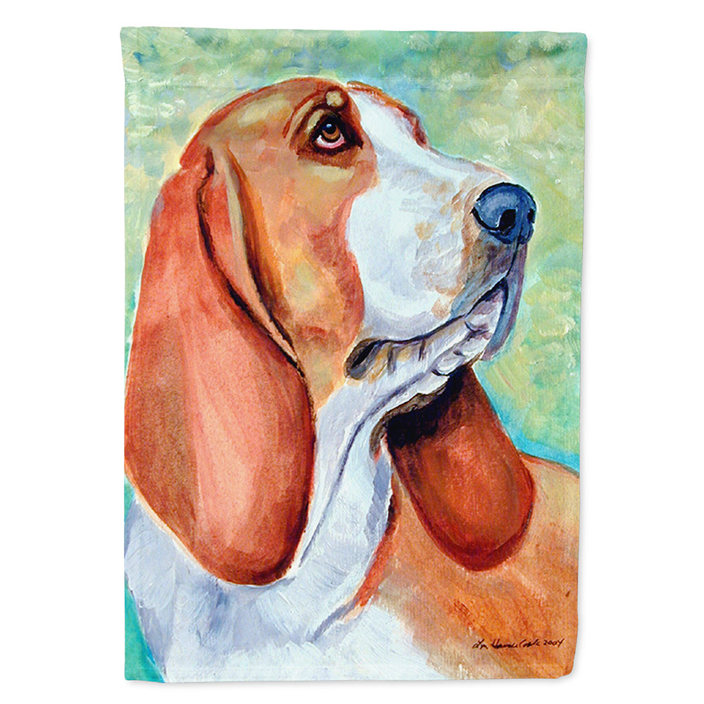 Basset Hound House Flag 28x40 Porch Sleeve Pole Decorative Outside Yard Banner Artwork Wall Hanging, Polyester