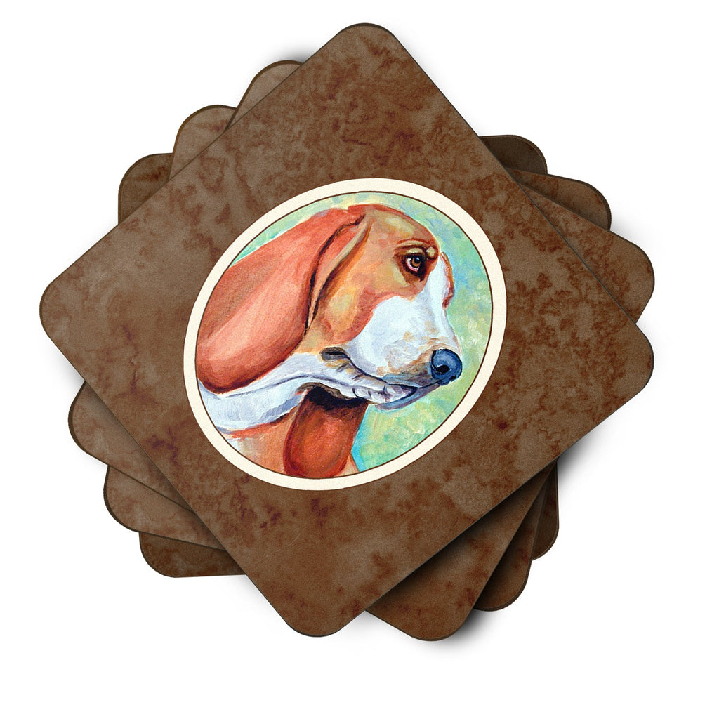 Basset Hound Foam Coasters Set of 4 Cup Coasters for Indoor Outdoor, Tabletop Protection, Anti Slip, Mouse pad Material