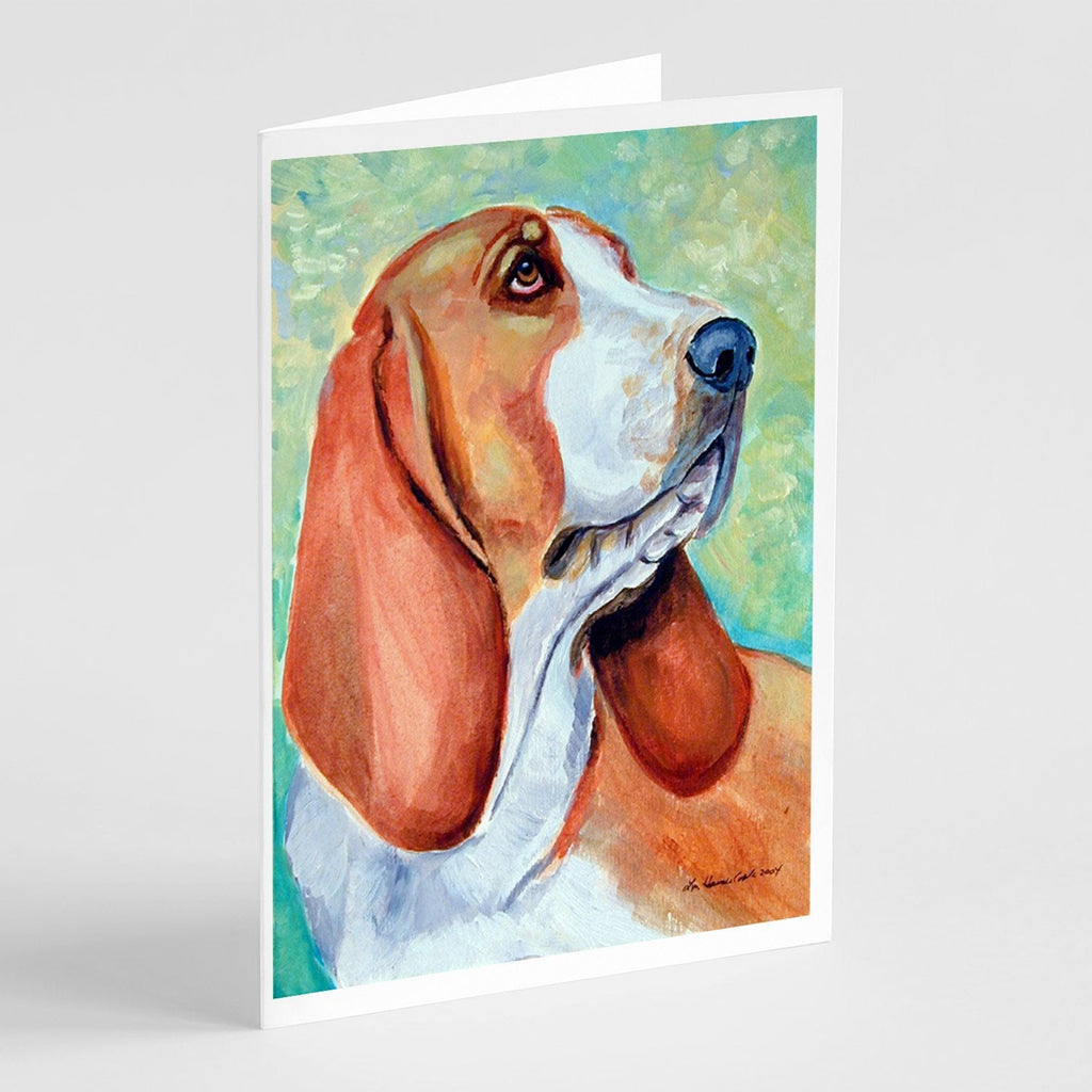 Basset Hound Greeting Cards Pack of 8 Blank Cards with Envelopes Whimsical A7 Size 5x7