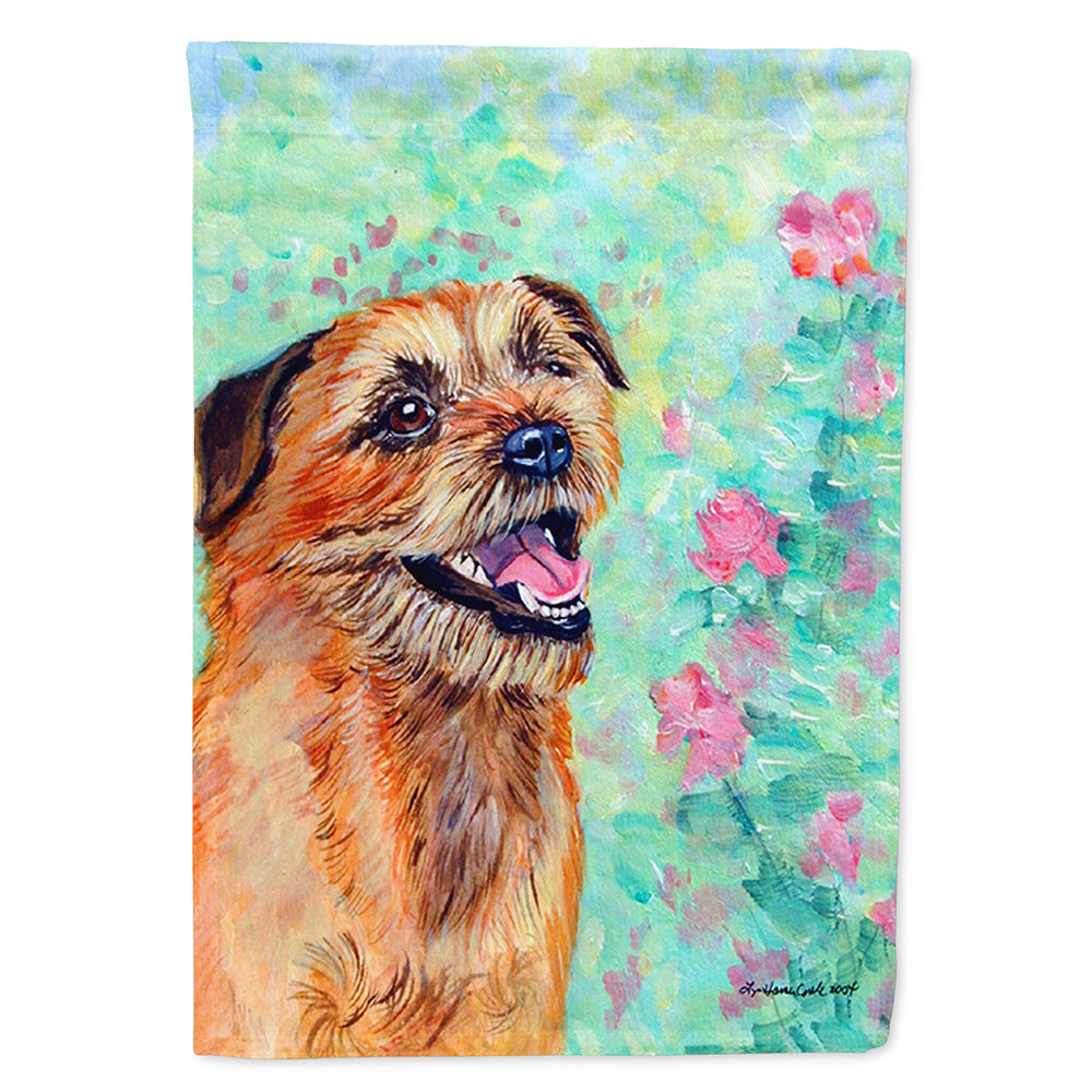 Border Terrier House Flag 28x40 Porch Sleeve Pole Decorative Outside Yard Banner Artwork Wall Hanging, Polyester