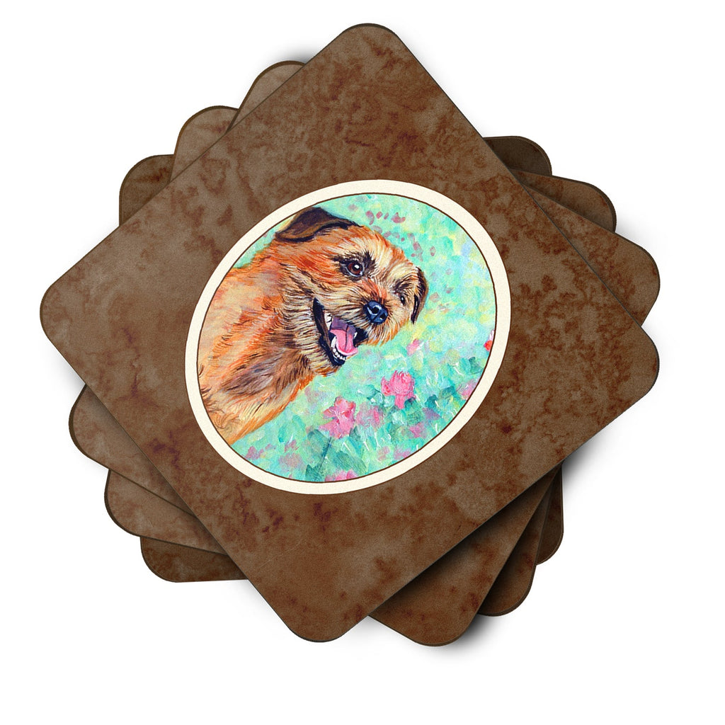 Border Terrier Foam Coasters Set of 4 Cup Coasters for Indoor Outdoor, Tabletop Protection, Anti Slip, Mouse pad Material