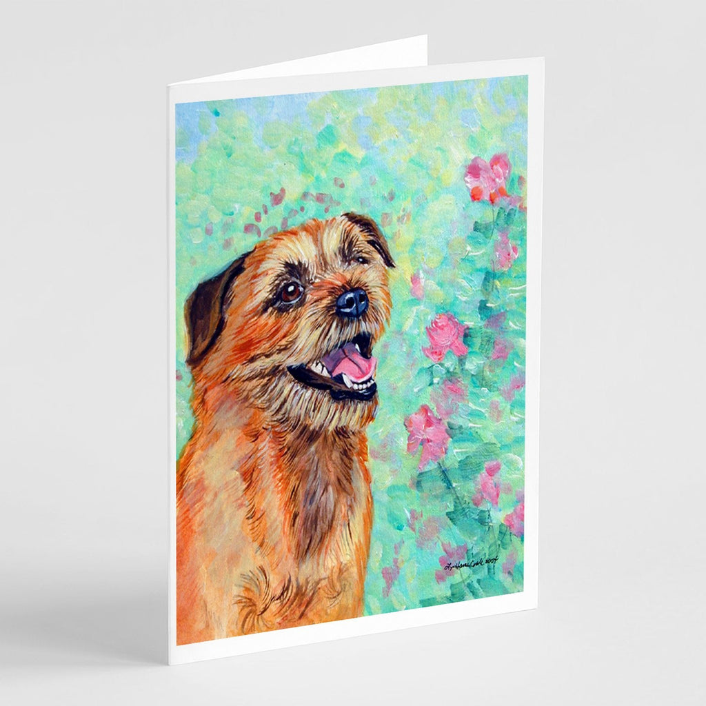 Border Terrier Greeting Cards Pack of 8 Blank Cards with Envelopes Whimsical A7 Size 5x7
