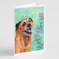 Border Terrier Greeting Cards Pack of 8 Blank Cards with Envelopes Whimsical A7 Size 5x7