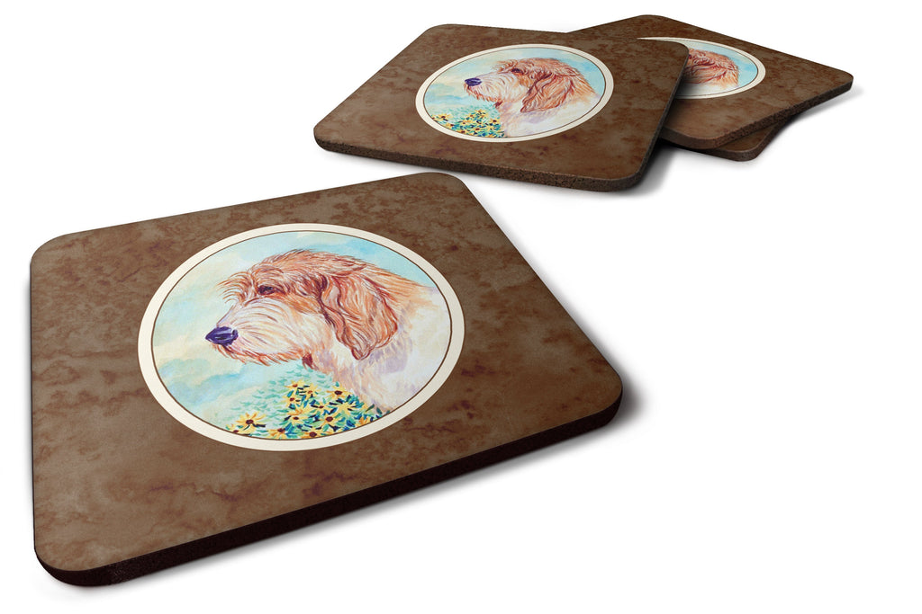 Petit Basset Griffon Vendeen PBGV Foam Coasters Set of 4 Cup Coasters for Indoor Outdoor, Tabletop Protection, Anti Slip, Mouse pad Material