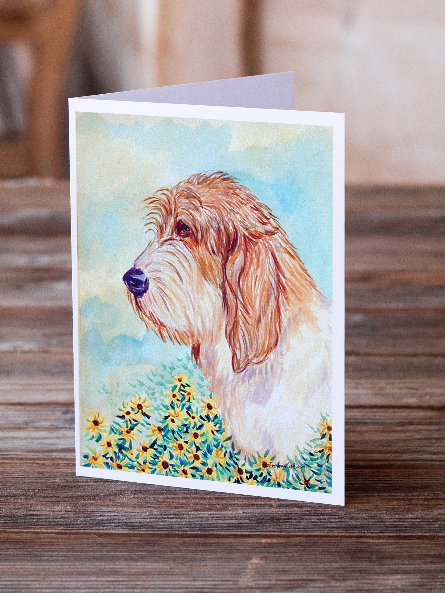 Petit Basset Griffon Vendeen PBGV Greeting Cards Pack of 8 Blank Cards with Envelopes Whimsical A7 Size 5x7