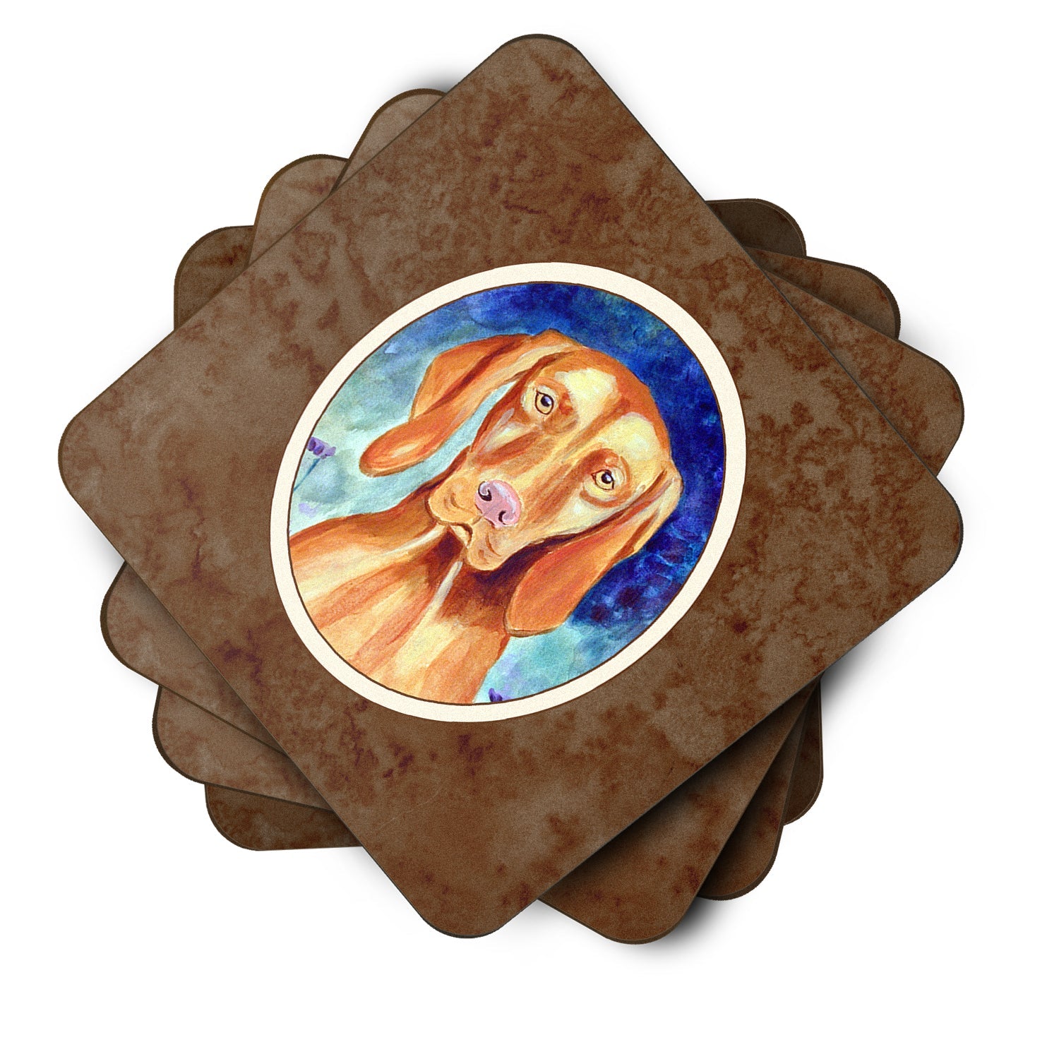 Vizsla Foam Coasters Set of 4 Cup Coasters for Indoor Outdoor, Tabletop Protection, Anti Slip, Mouse pad Material