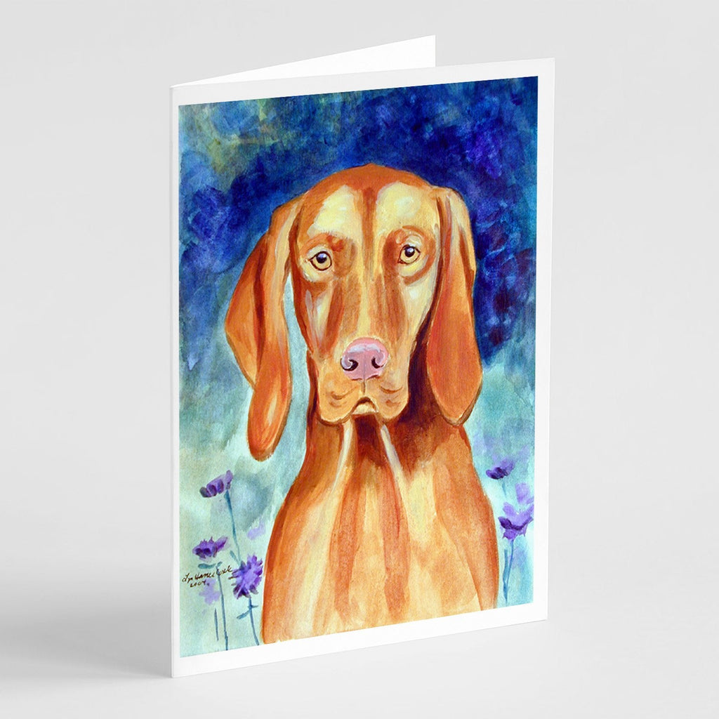 Vizsla Greeting Cards Pack of 8 Blank Cards with Envelopes Whimsical A7 Size 5x7