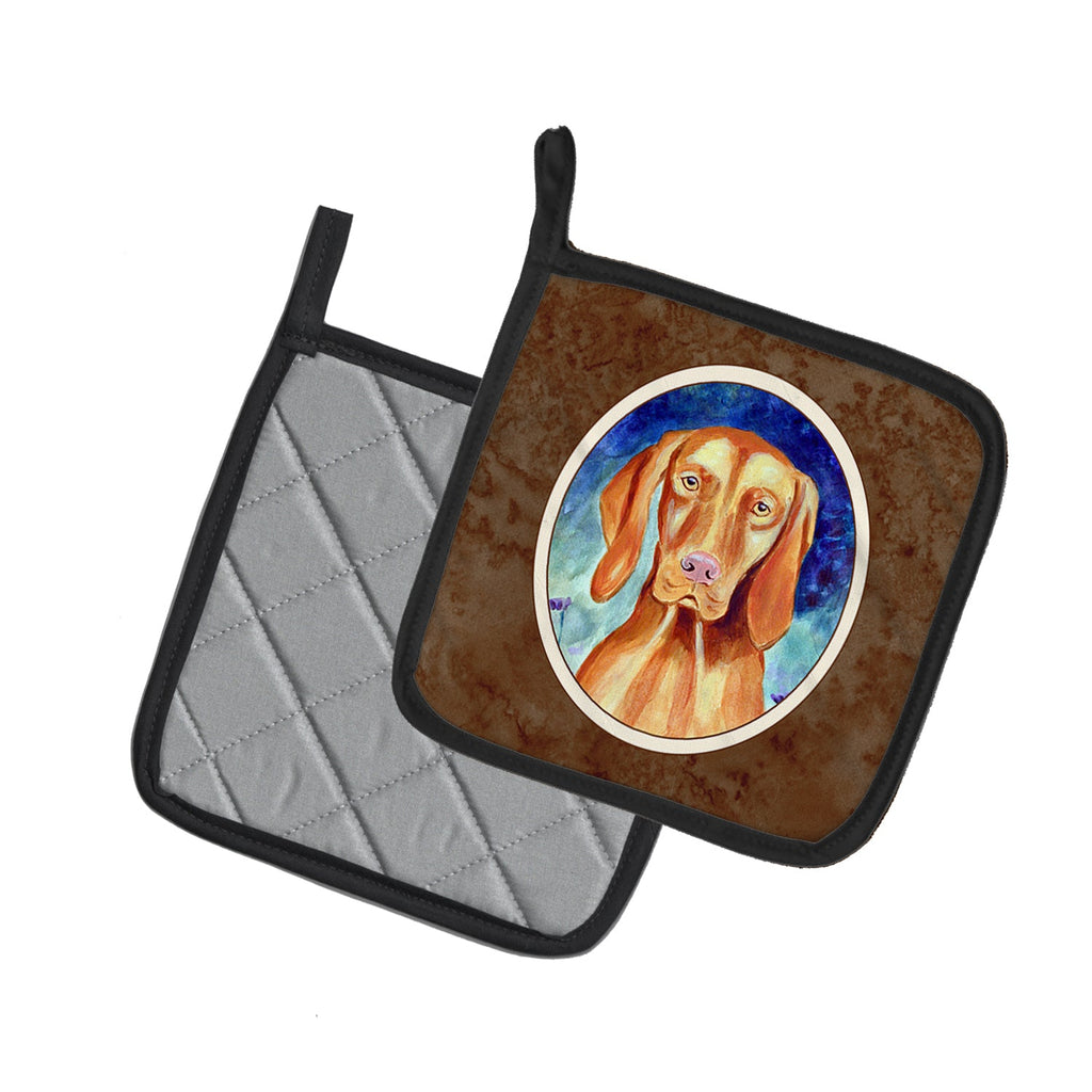 Vizsla Pot Holder Set of 2 Heat Resistant Quilted Hot Pads 7.5 x 7.5 Inch, Insulated Kitchen Trivets for Cooking & Baking