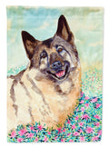 Norwegian Elkhound House Flag 28x40 Porch Sleeve Pole Decorative Outside Yard Banner Artwork Wall Hanging, Polyester