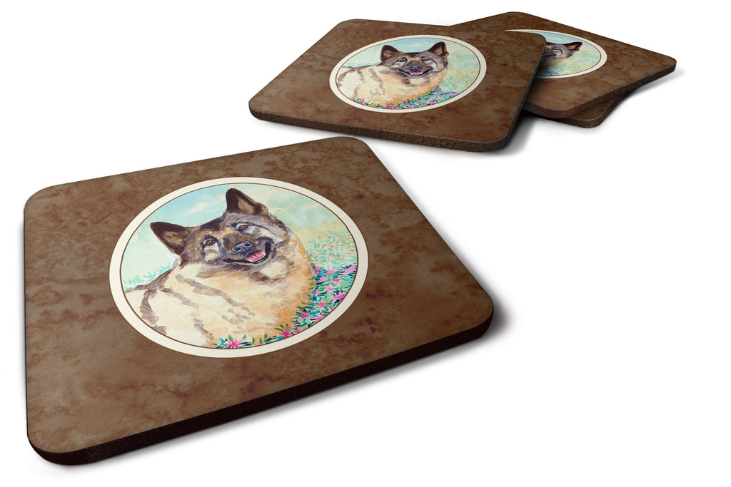 Norwegian Elkhound Foam Coasters Set of 4 Cup Coasters for Indoor Outdoor, Tabletop Protection, Anti Slip, Mouse pad Material