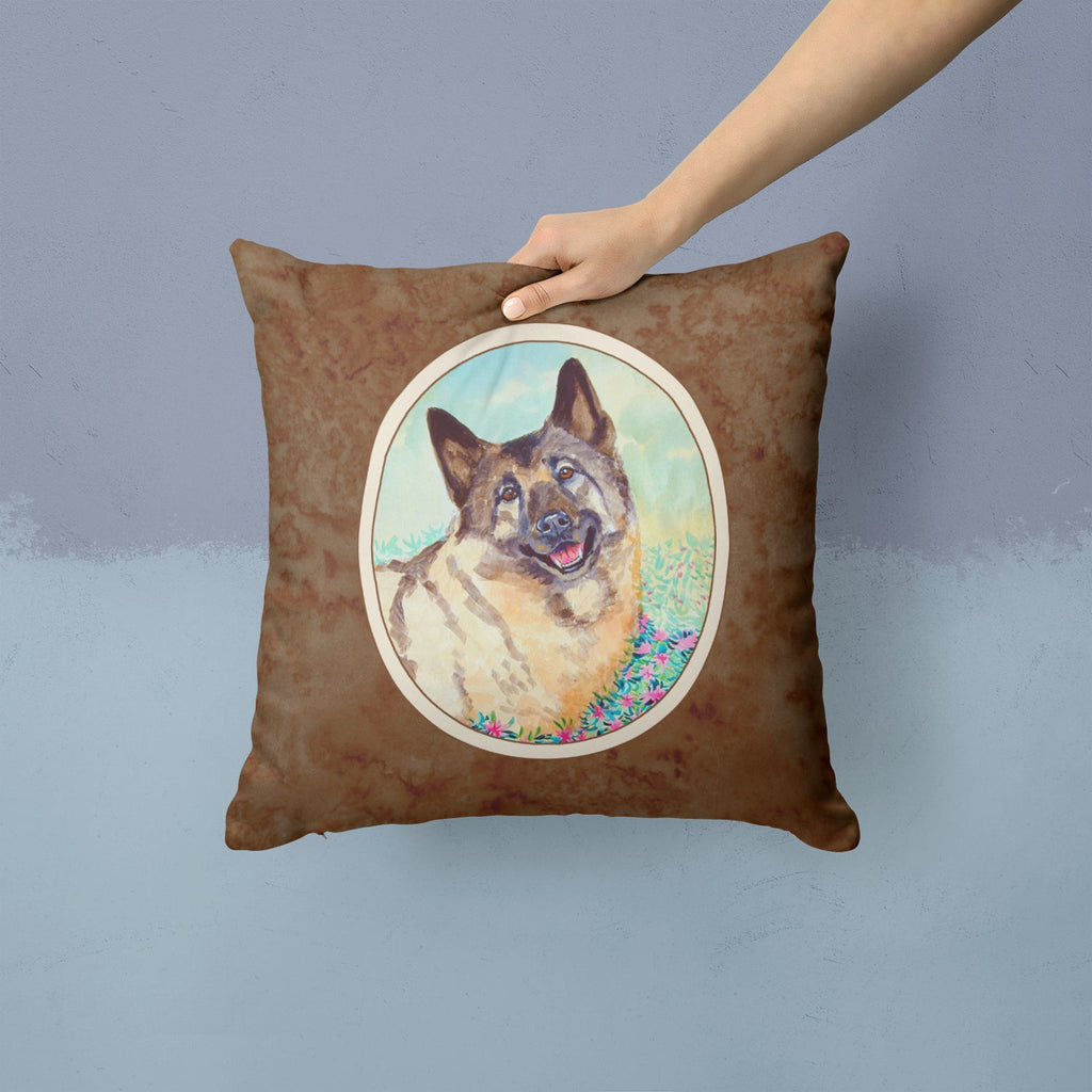 Norwegian Elkhound Decorative Throw Pillow 14x14 Indoor Outdoor Accent Cushion, Fabric Cover with Insert for Sofa, Bed, Porch & Living Room