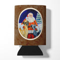 Santa Claus with Great Dane Can or Bottle Hugger Cooler Sleeve for Standard 12 oz Cans, Insulated Foam Beer & Soda Can Hugger Reusable