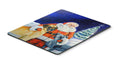 Santa Claus with Great Dane Mouse Pad, Heat Resistant Trivet Hot Pad , Non Slip Rubber Desk Mat, Kitchen Counter Protector, Home Office Decor Gift