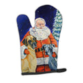 Santa Claus with Great Dane Oven Mitt Heat Resistant Thick Oven Mitt for Hot Pans and Oven, Kitchen Mitt Protect Hands, Cooking Baking Glove
