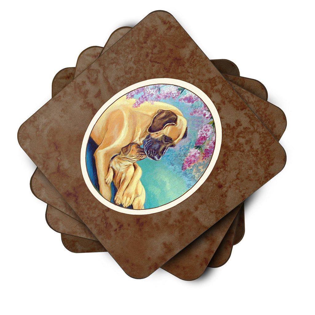 Great Dane and puppy Foam Coasters Set of 4 Cup Coasters for Indoor Outdoor, Tabletop Protection, Anti Slip, Mouse pad Material