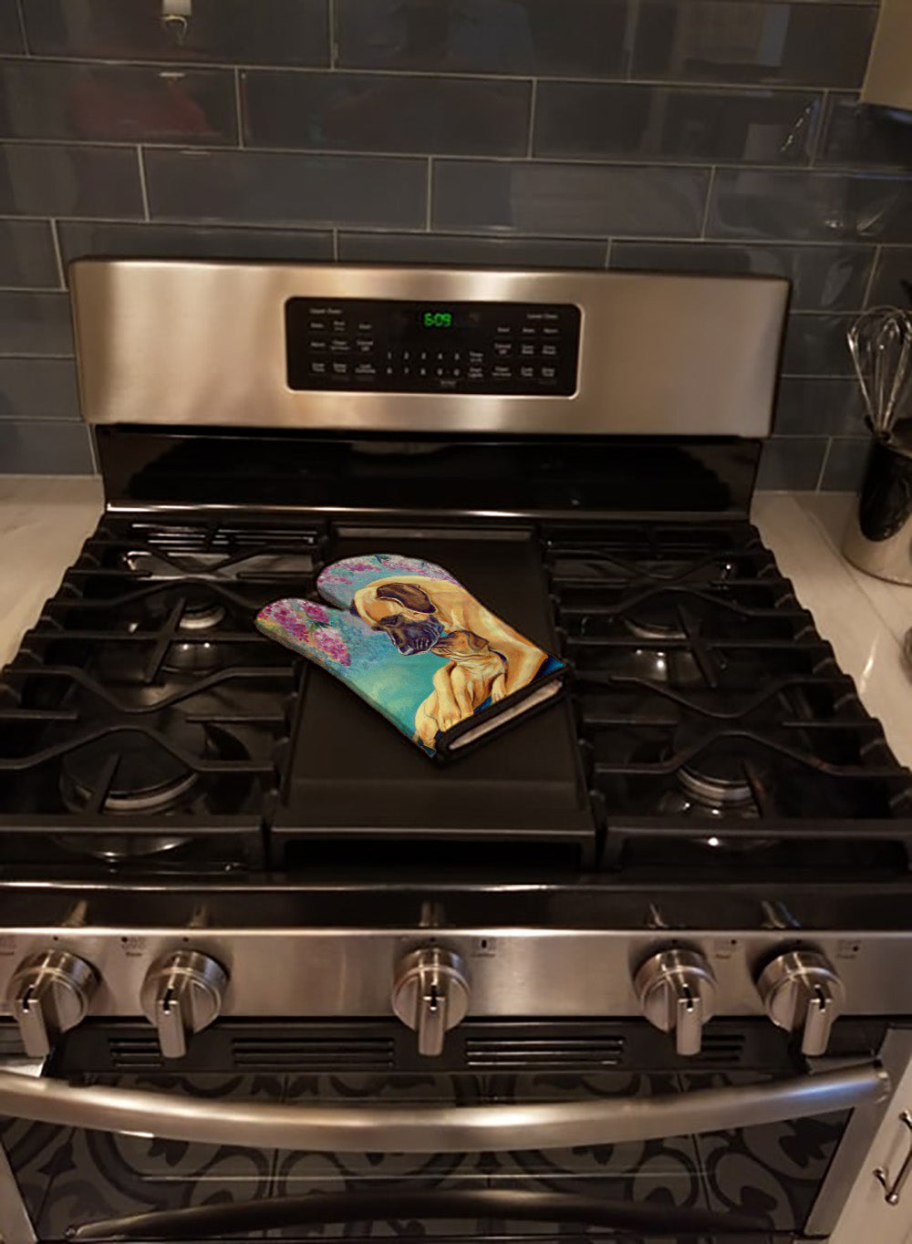 Great Dane and puppy Oven Mitt Heat Resistant Thick Oven Mitt for Hot Pans and Oven, Kitchen Mitt Protect Hands, Cooking Baking Glove