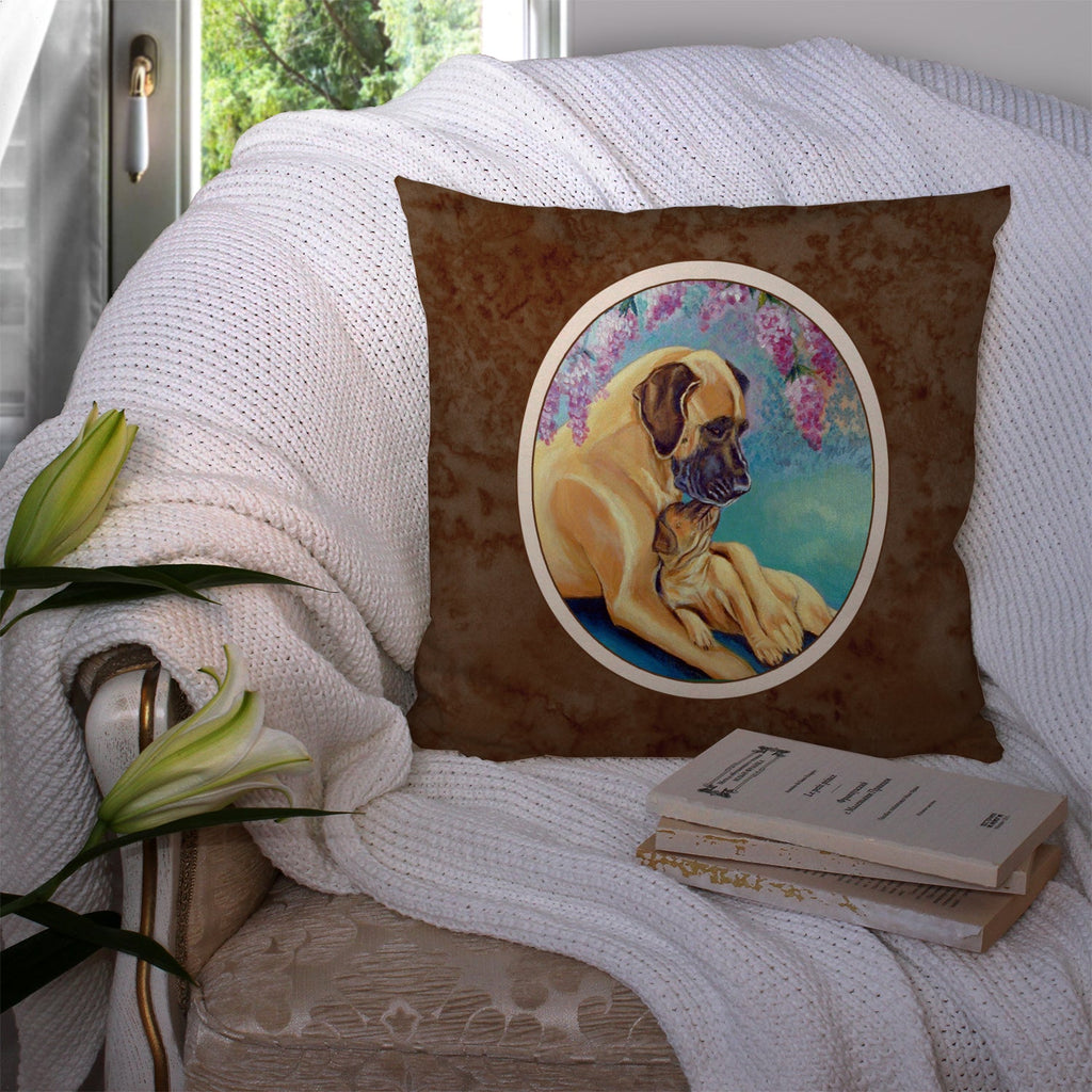 Great Dane and puppy Decorative Throw Pillow 14x14 Indoor Outdoor Accent Cushion, Fabric Cover with Insert for Sofa, Bed, Porch & Living Room