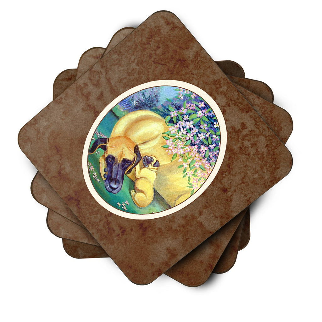 Great Dane and puppy Foam Coasters Set of 4 Cup Coasters for Indoor Outdoor, Tabletop Protection, Anti Slip, Mouse pad Material