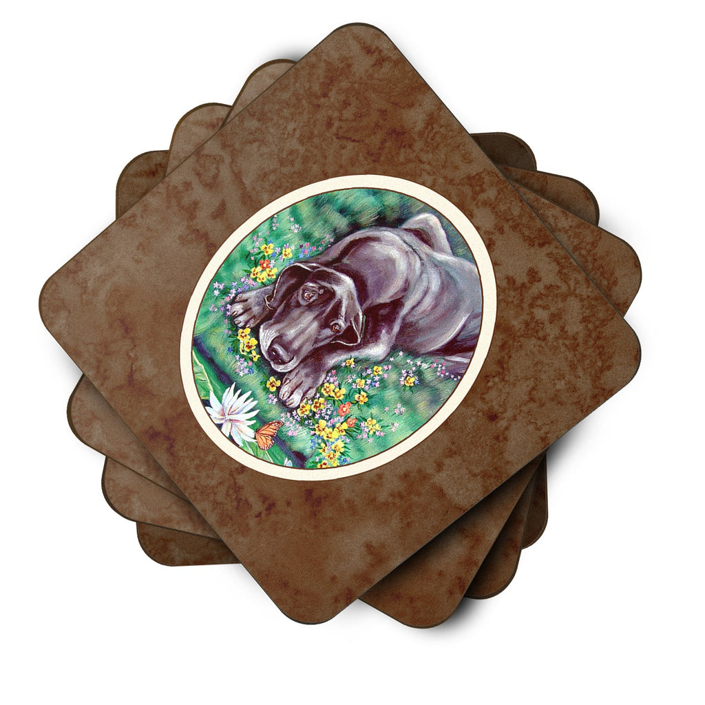 Blue Great Dane Foam Coasters Set of 4 Cup Coasters for Indoor Outdoor, Tabletop Protection, Anti Slip, Mouse pad Material
