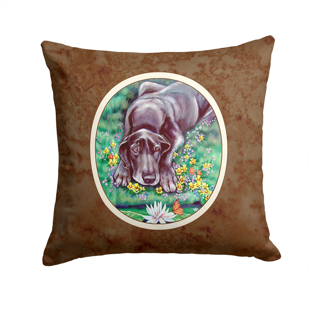 Blue Great Dane Decorative Throw Pillow 14x14 Indoor Outdoor Accent Cushion, Fabric Cover with Insert for Sofa, Bed, Porch & Living Room