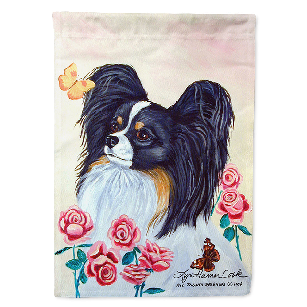 Papillon House Flag 28x40 Porch Sleeve Pole Decorative Outside Yard Banner Artwork Wall Hanging, Polyester