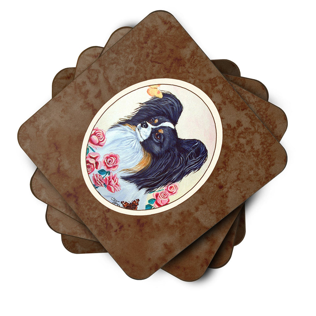 Papillon Foam Coasters Set of 4 Cup Coasters for Indoor Outdoor, Tabletop Protection, Anti Slip, Mouse pad Material