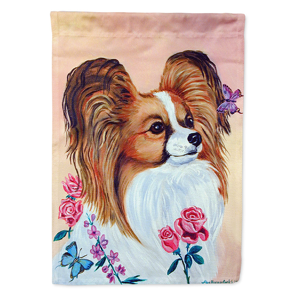 Papillon House Flag 28x40 Porch Sleeve Pole Decorative Outside Yard Banner Artwork Wall Hanging, Polyester