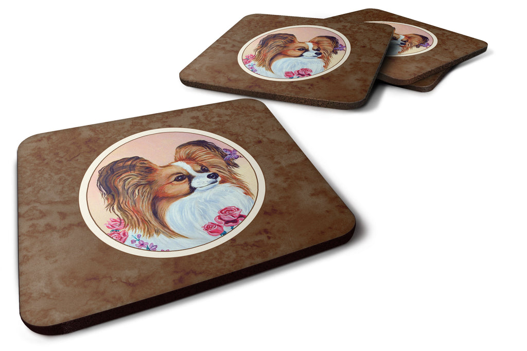 Papillon Foam Coasters Set of 4 Cup Coasters for Indoor Outdoor, Tabletop Protection, Anti Slip, Mouse pad Material