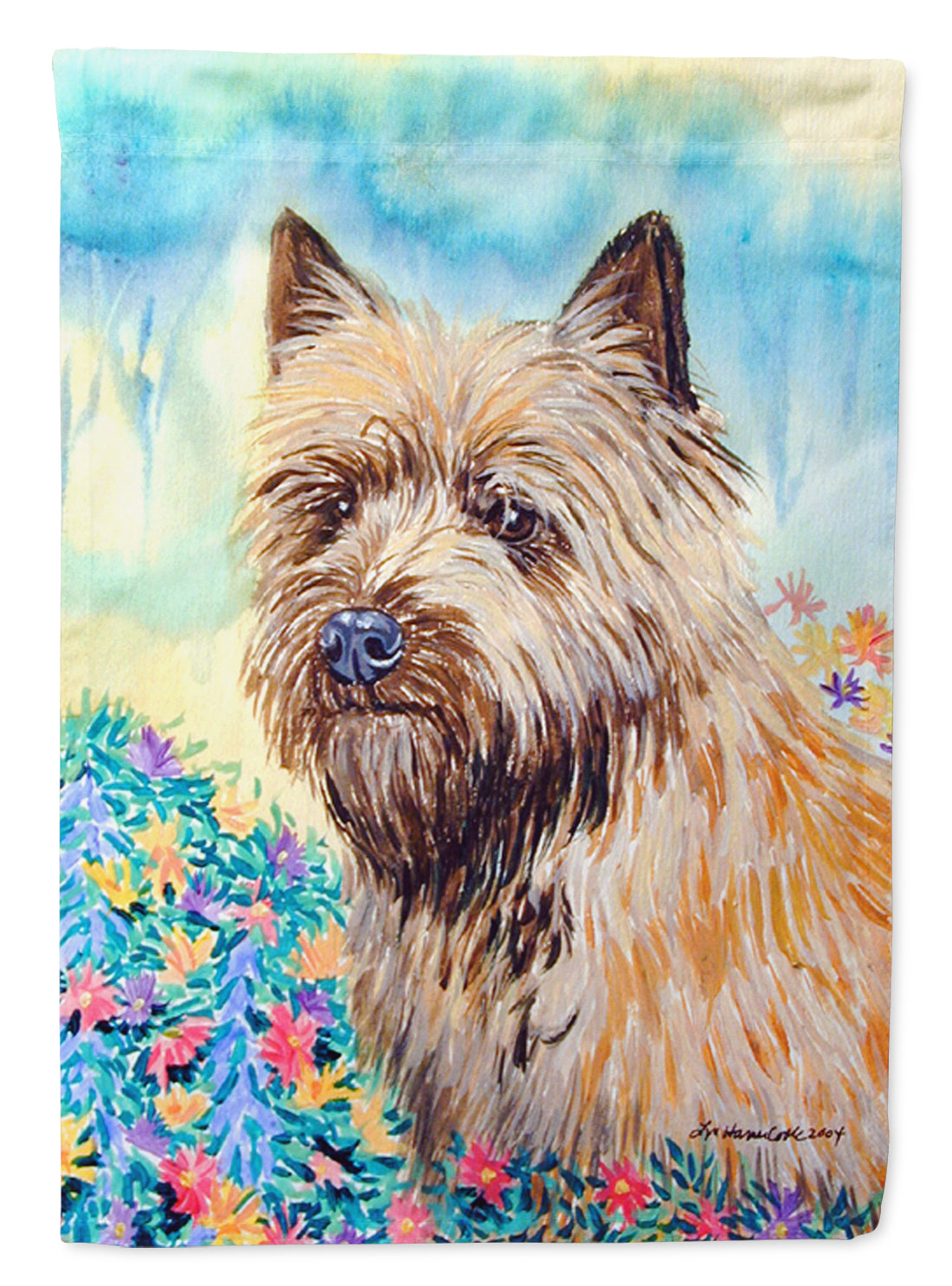 Cairn Terrier House Flag 28x40 Porch Sleeve Pole Decorative Outside Yard Banner Artwork Wall Hanging, Polyester